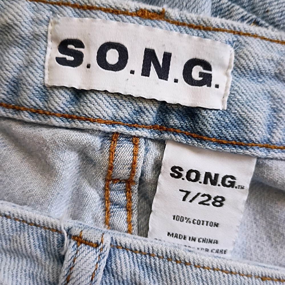 S.O.N.G Carpenter Style Wide Leg Baggy Light Blue Jeans - Picture 6 of 6